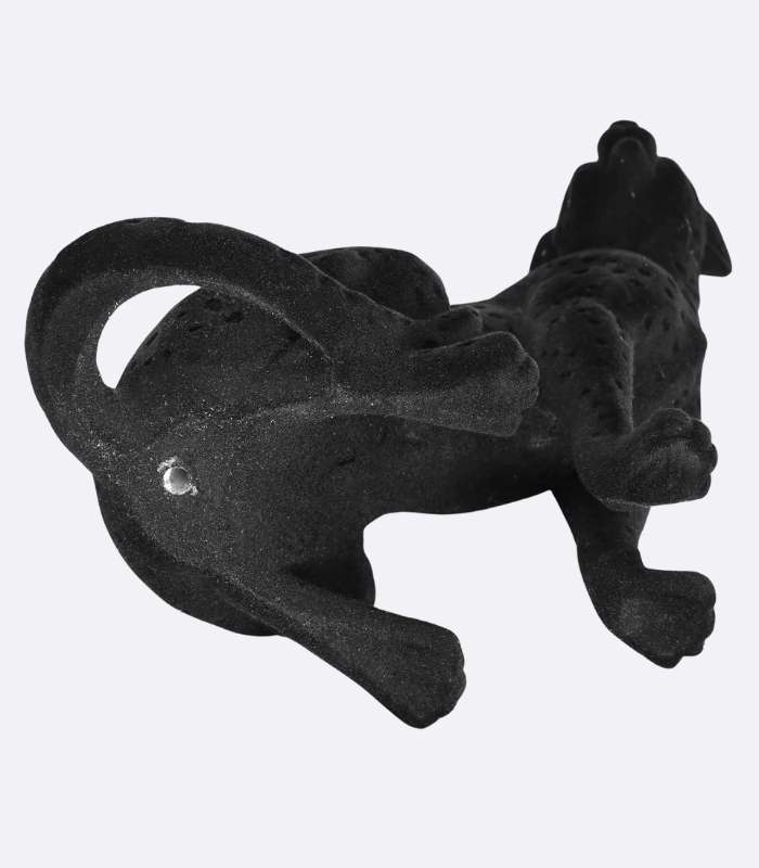 Black Flocked Cheetah Sculpture