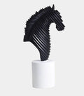 Ribbed Resin Horse Figurine 25 cm