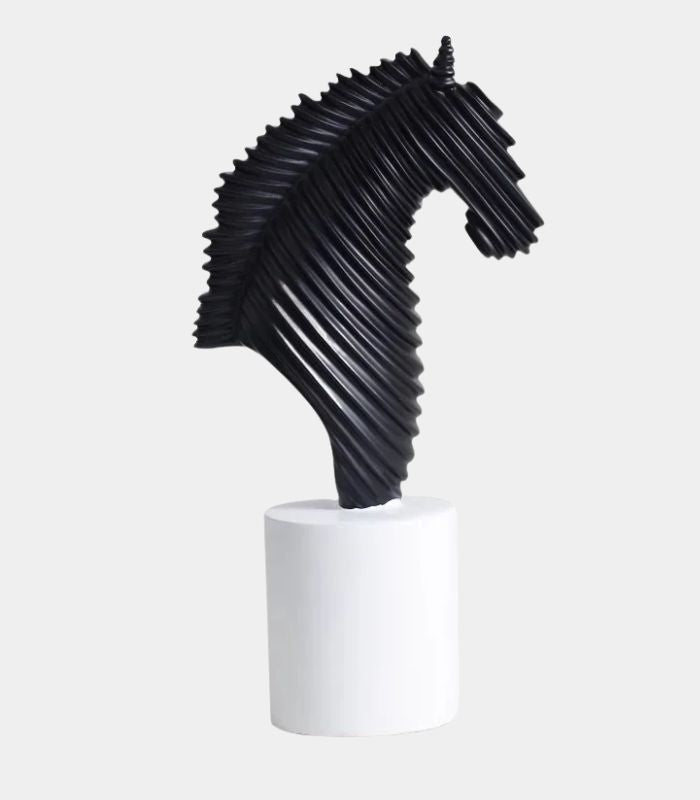 Ribbed Resin Horse Figurine 25 cm