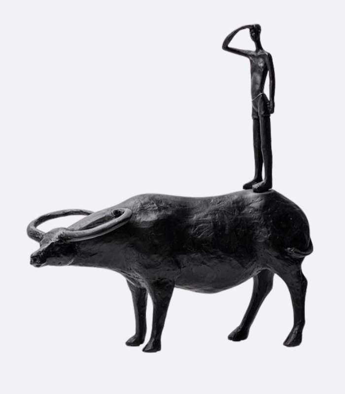 Abstract Man and Bull Resin Sculpture 37 cm