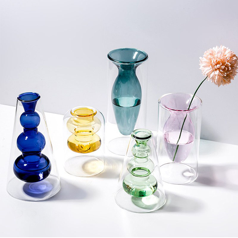 Inside Out Double Walled Glass Vase