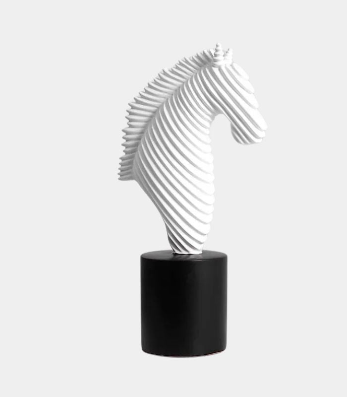 Ribbed Resin Horse Figurine 25 cm