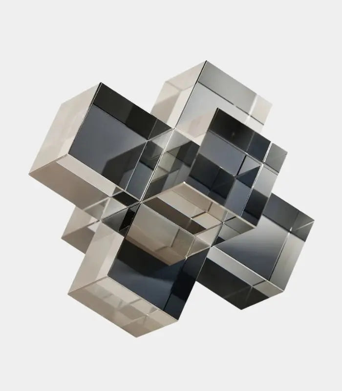 Modern Geometric Crystal Glass Sculpture