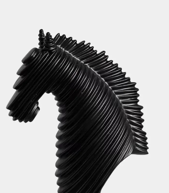 Ribbed Resin Horse Figurine 25 cm