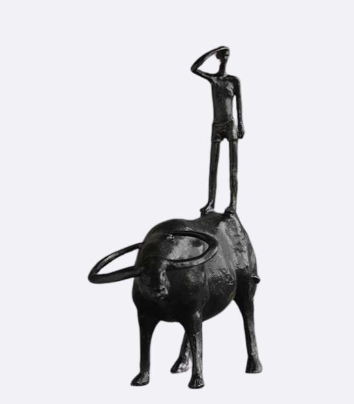 Abstract Man and Bull Resin Sculpture 37 cm