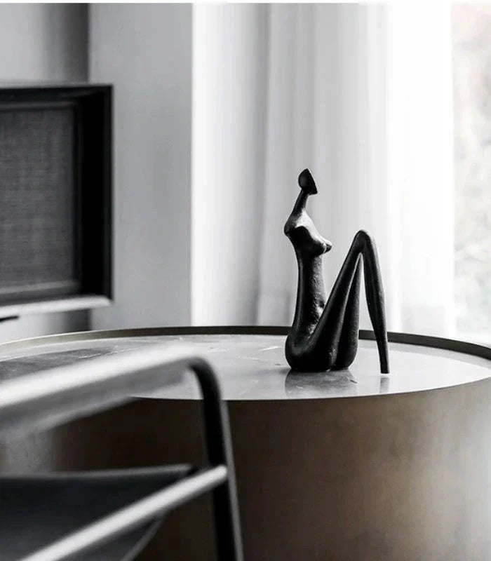 Modern Metal Ring Sculpture 29 cm