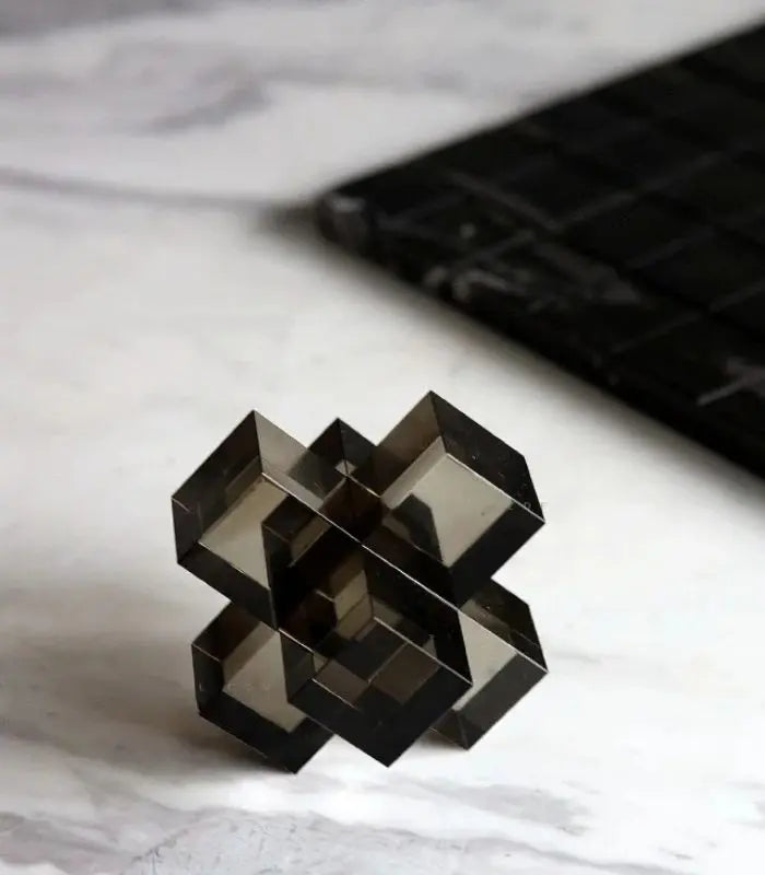 Modern Geometric Crystal Glass Sculpture
