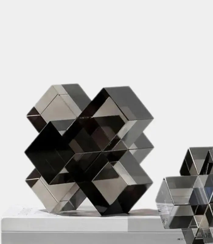 Modern Geometric Crystal Glass Sculpture