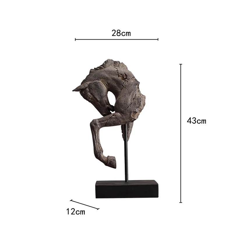 Large Abstract Horse Resin Sculpture 43 cm