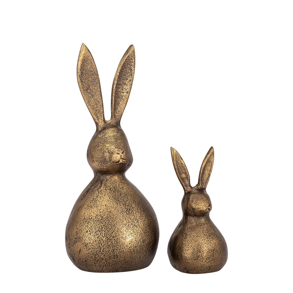 Large Antique Brass Bunny Statue