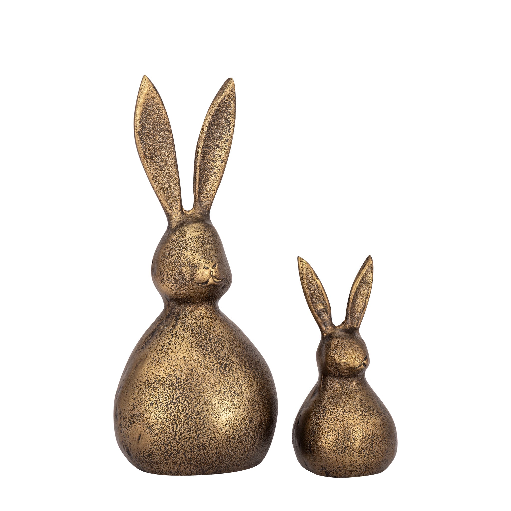 Large Antique Brass Bunny Statue