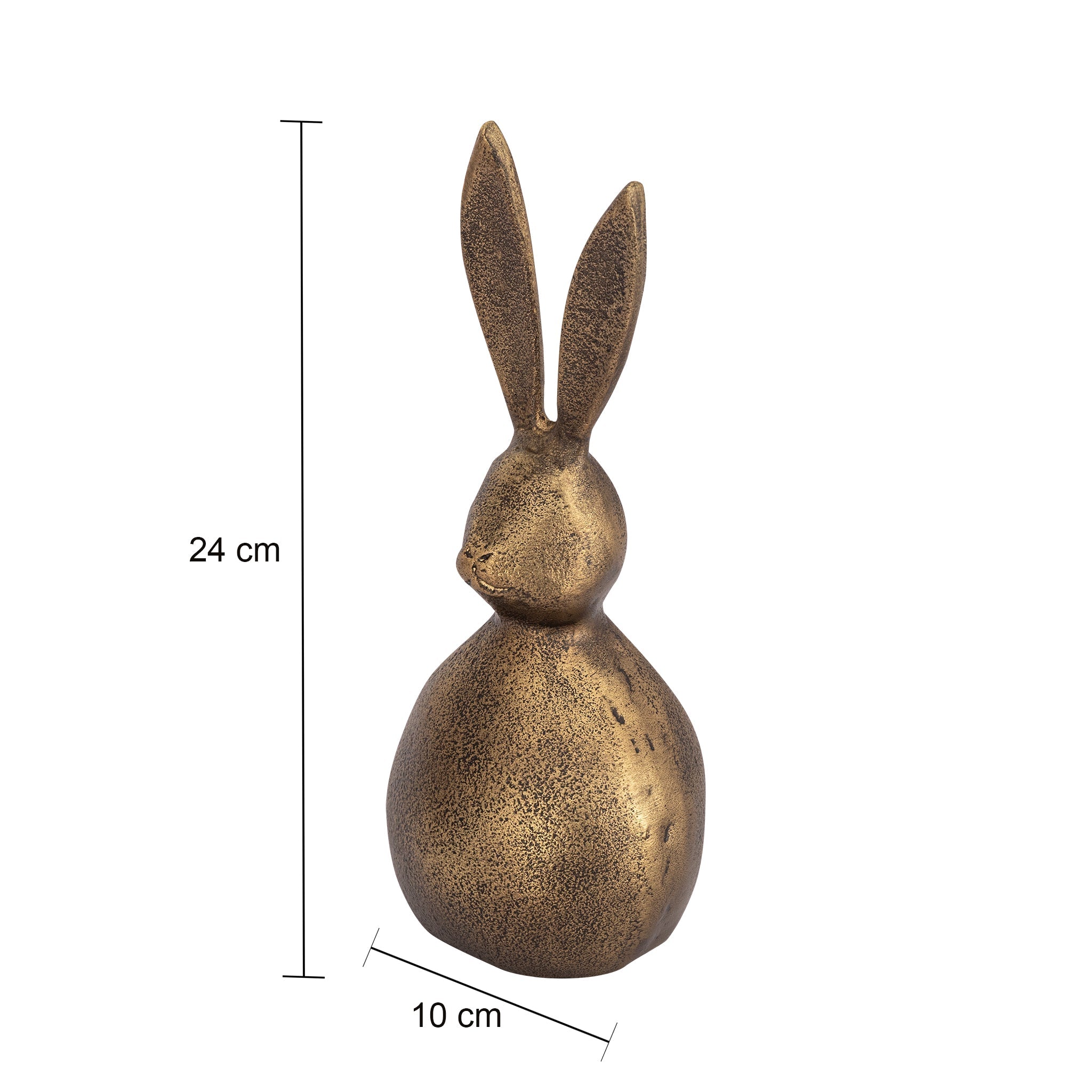 Large Antique Brass Bunny Statue
