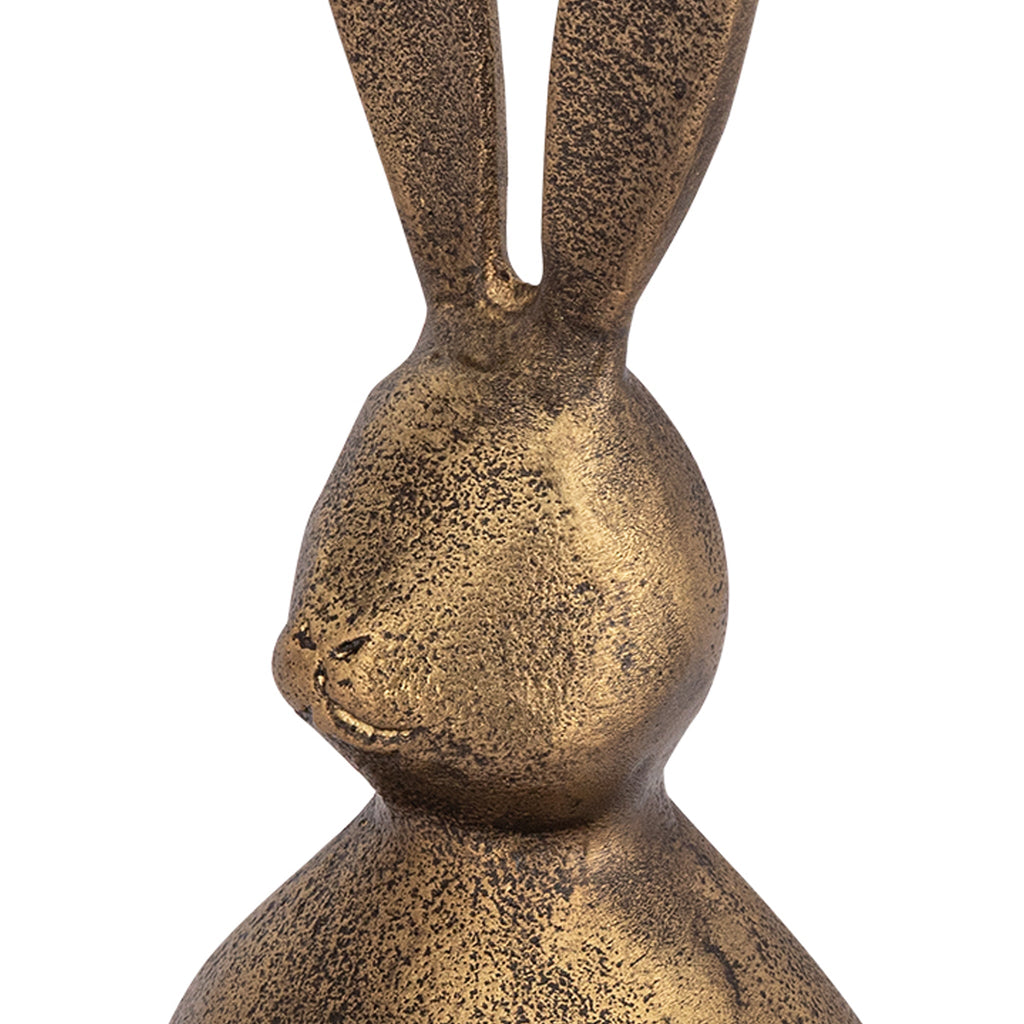 Large Antique Brass Bunny Statue