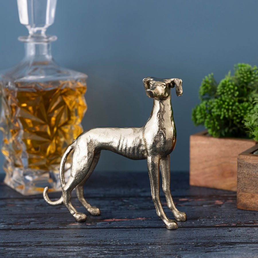 Gold Greyhound Dog Statue