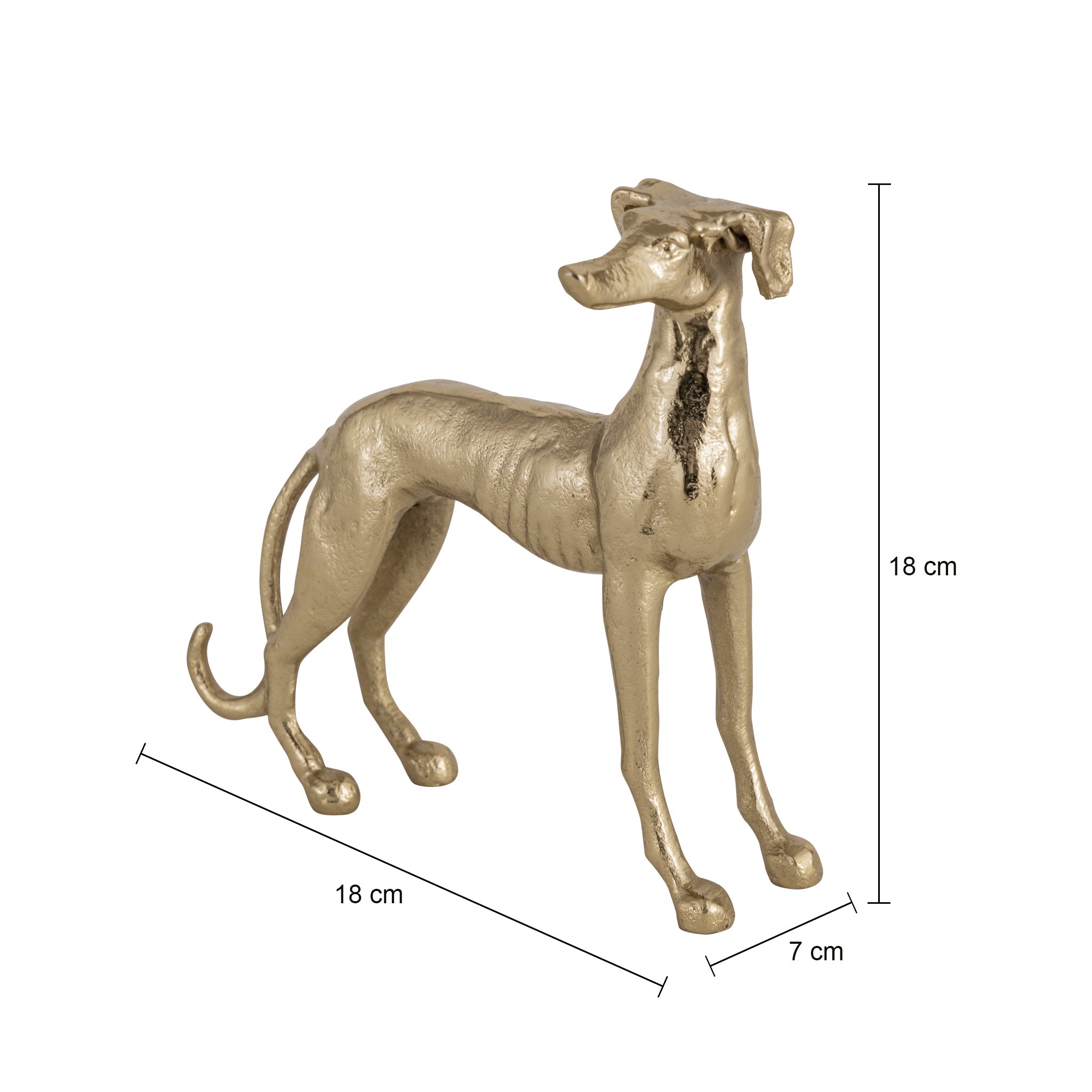 Gold Greyhound Dog Statue