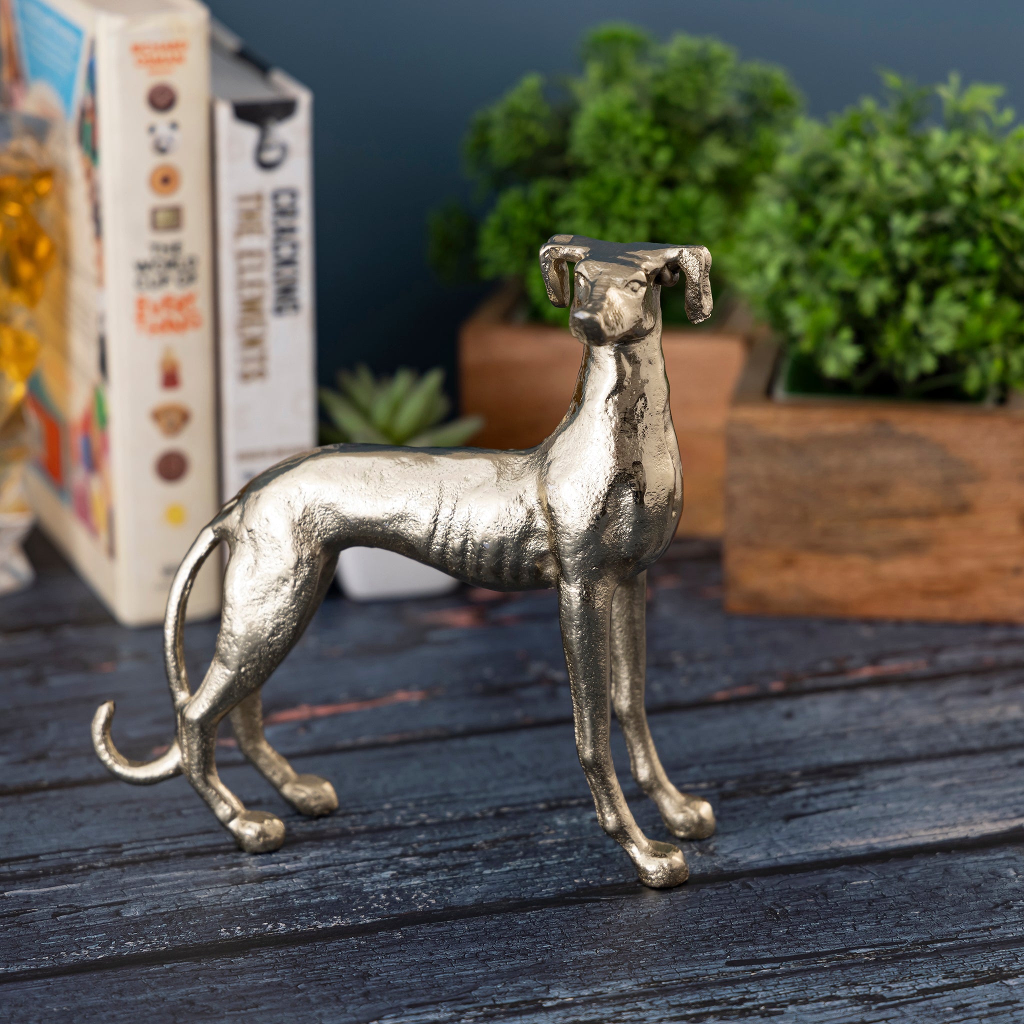 Gold Greyhound Dog Statue