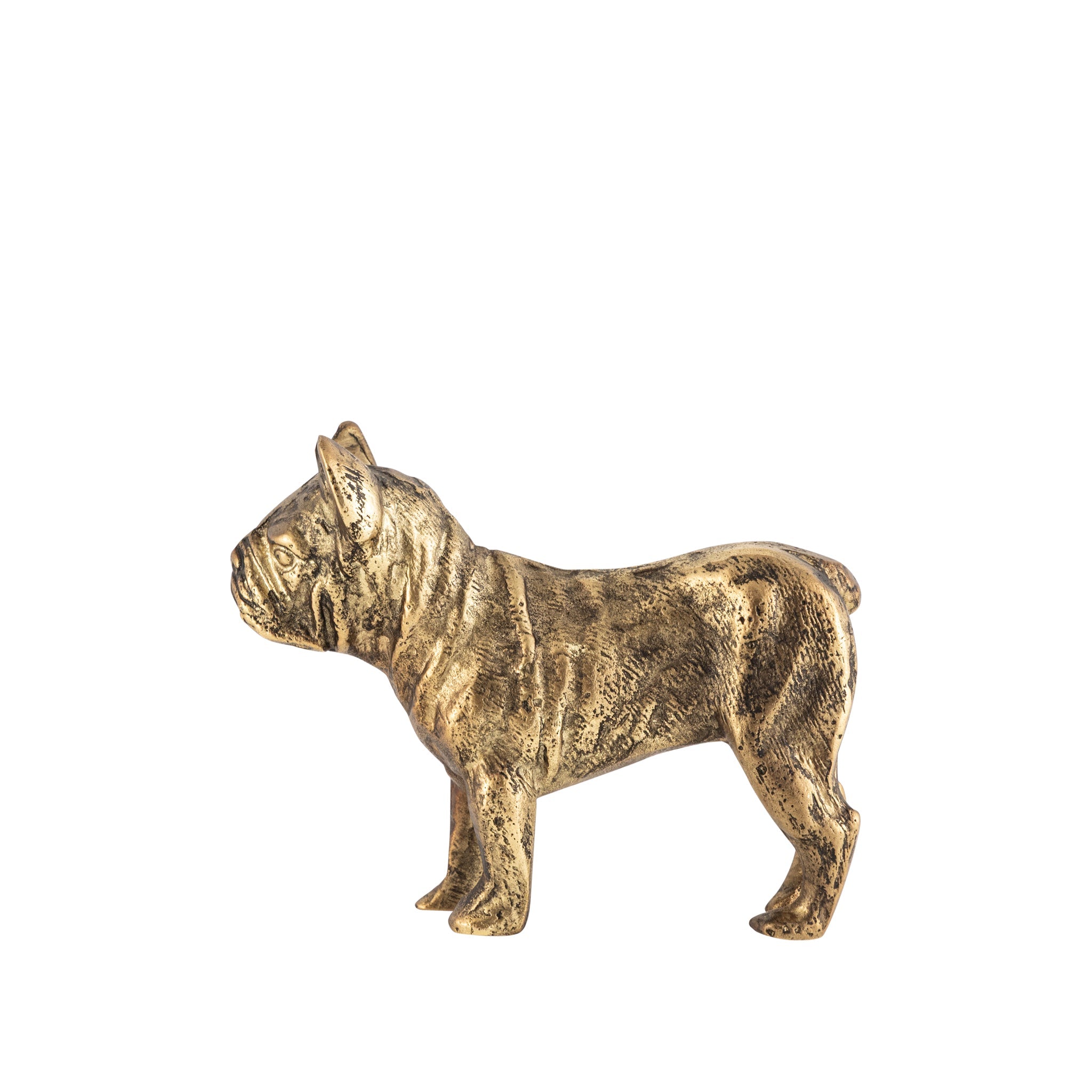 Antique Brass Pug Dog Statue