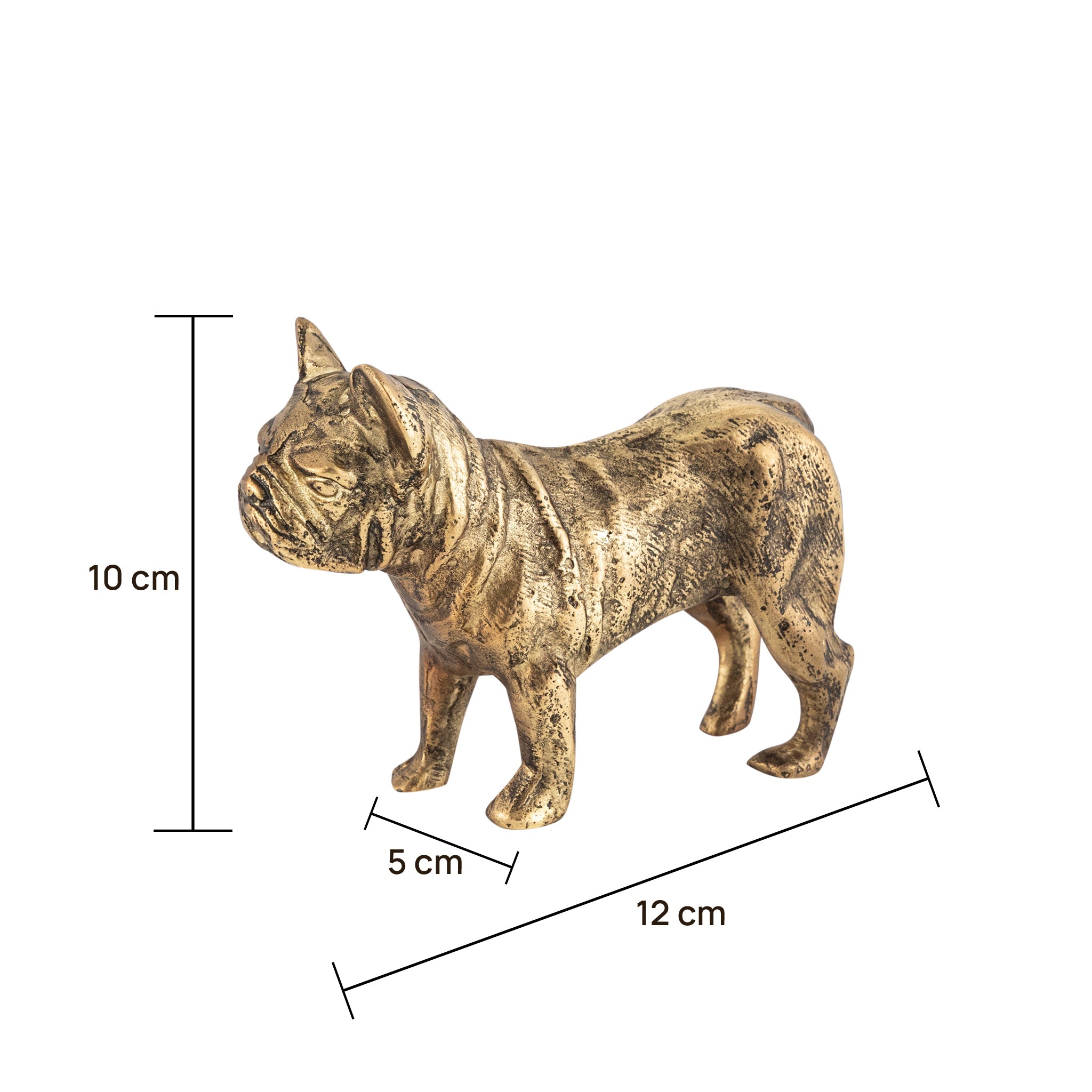 Antique Brass Pug Dog Statue