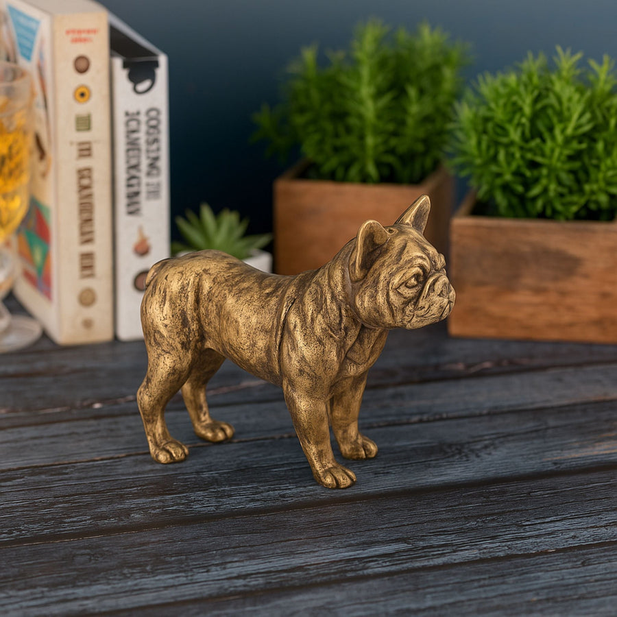 Antique Brass Pug Dog Statue