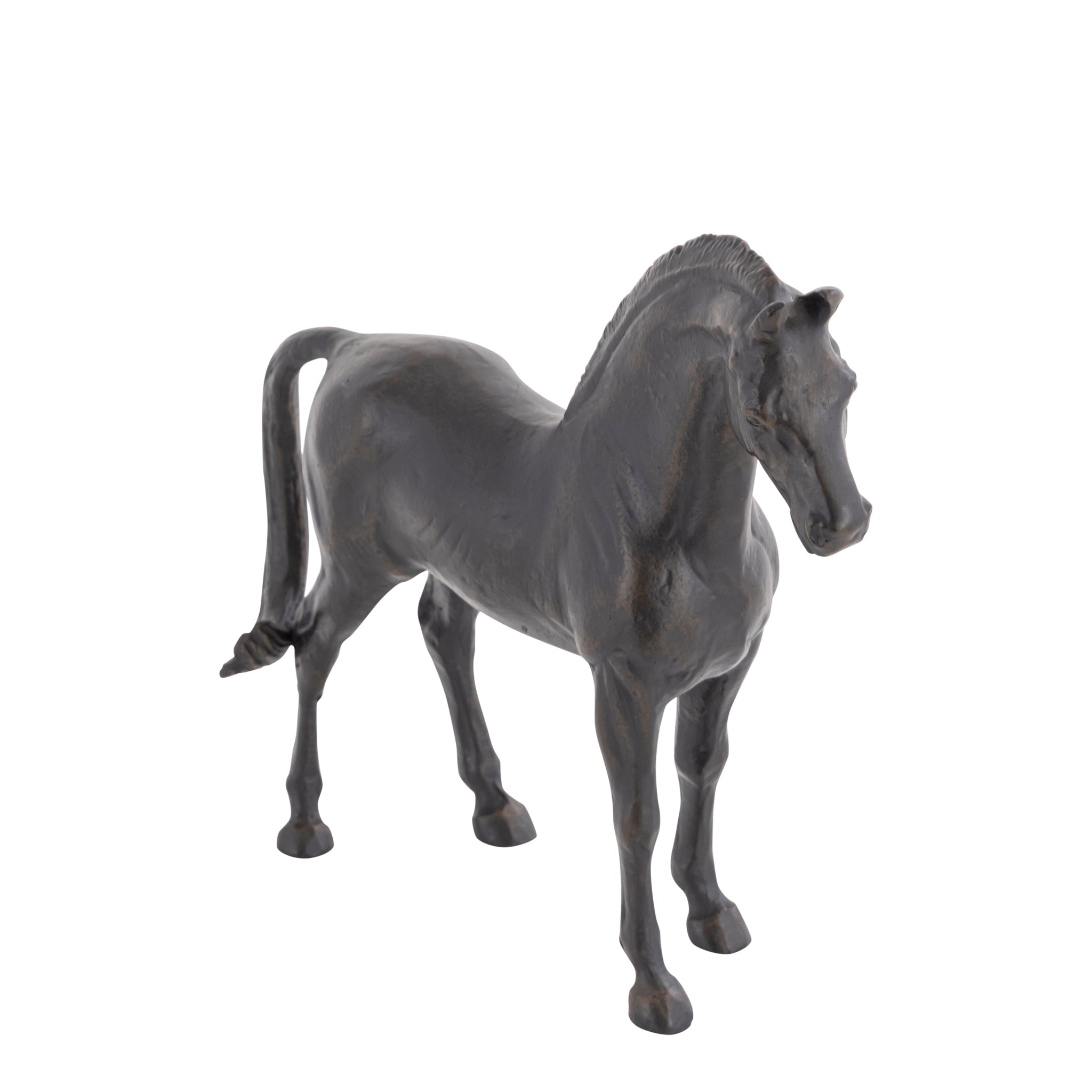 Antique Bronze Thoroughbred Horse Statue