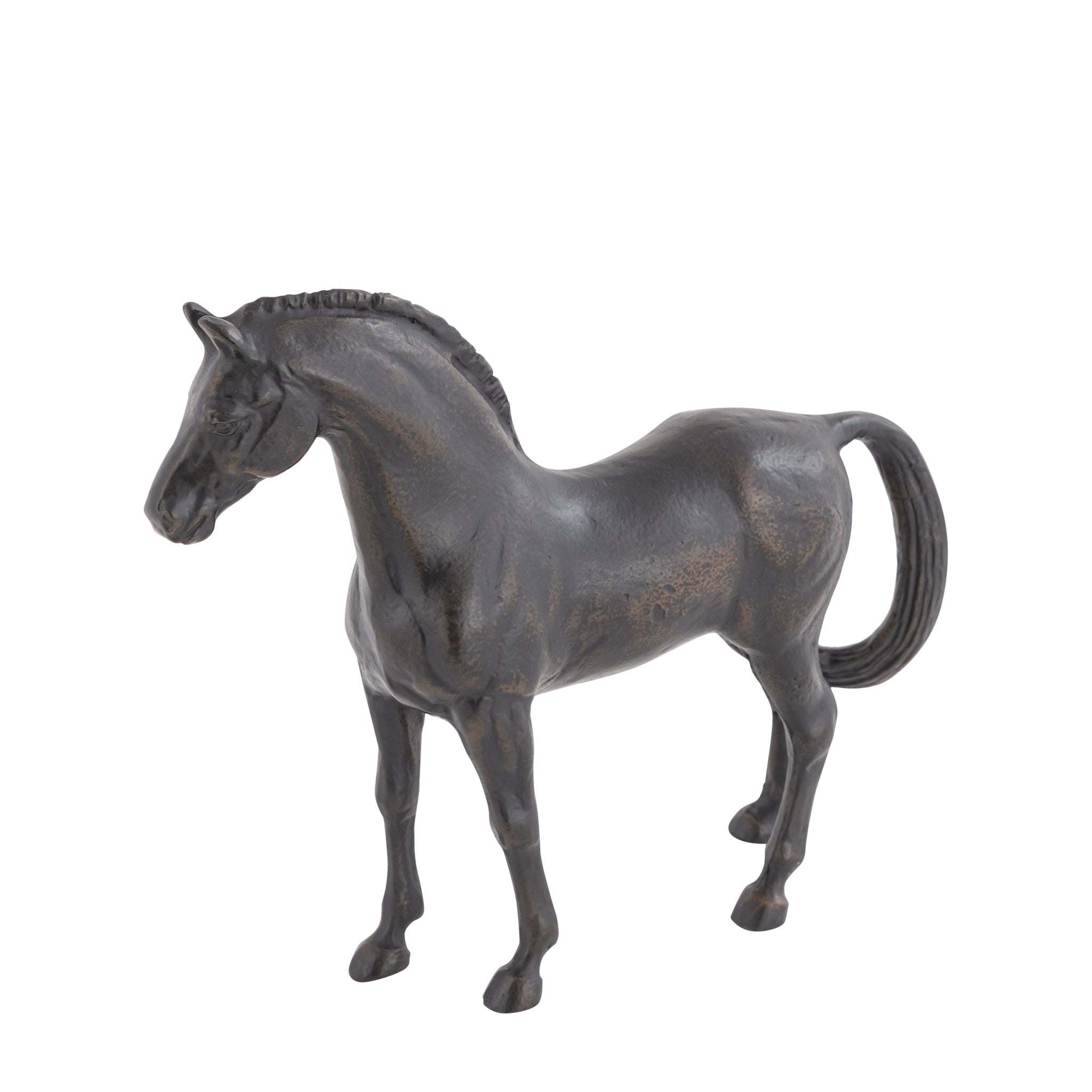 Antique Bronze Thoroughbred Horse Statue