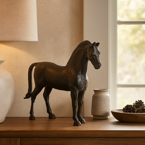 Antique Bronze Thoroughbred Horse Statue