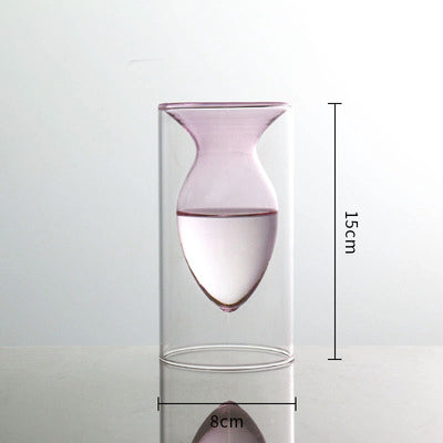 Inside Out Double Walled Glass Vase