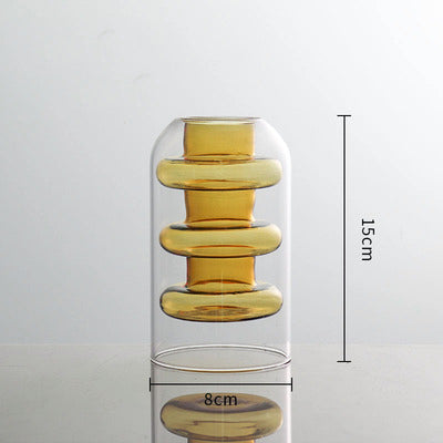 Inside Out Double Walled Glass Vase