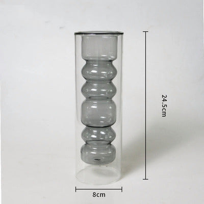 Inside Out Double Walled Glass Vase