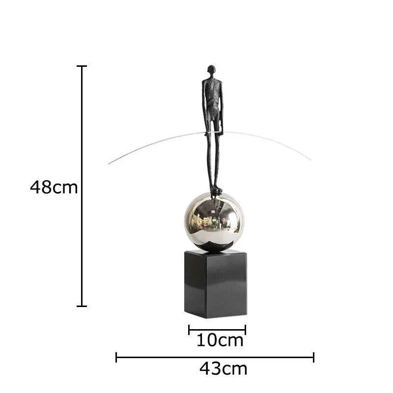 Metal Acrobat Figure Sculpture