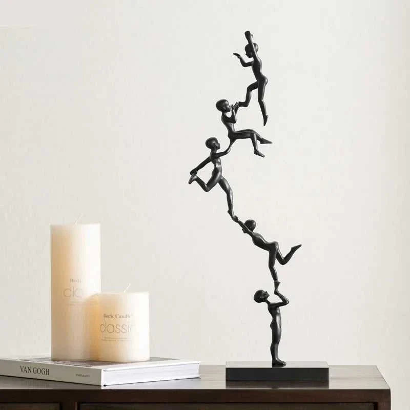 Metal Acrobat Figure Sculpture