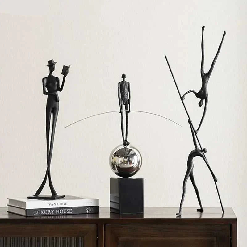 Metal Acrobat Figure Sculpture