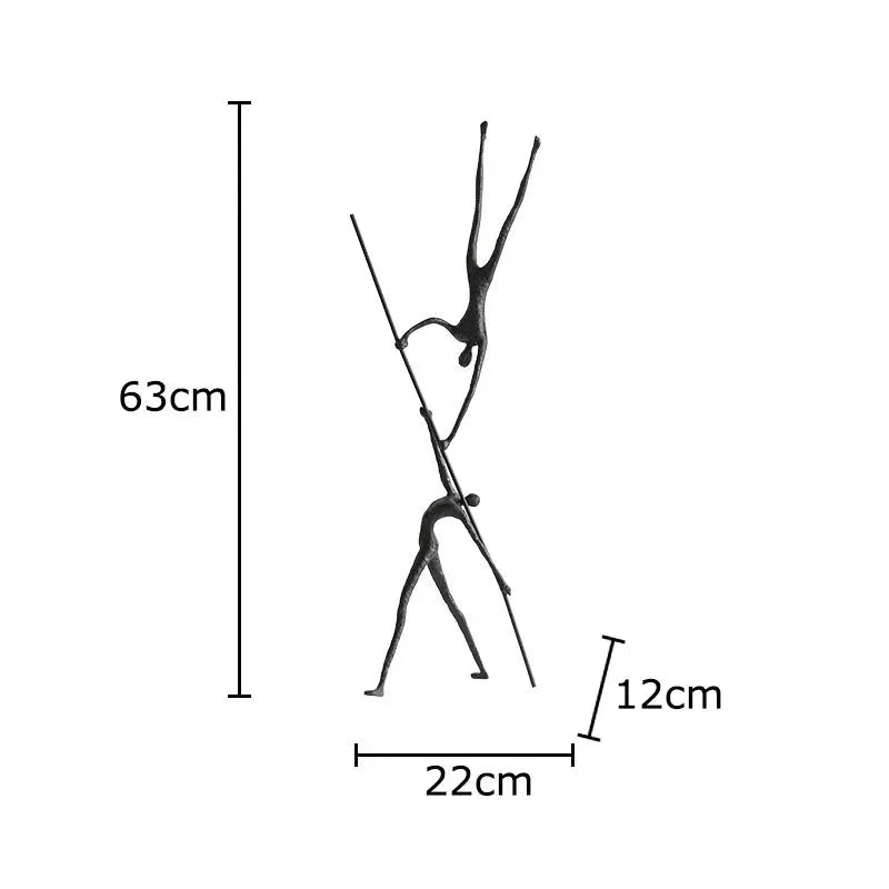 Metal Acrobat Figure Sculpture